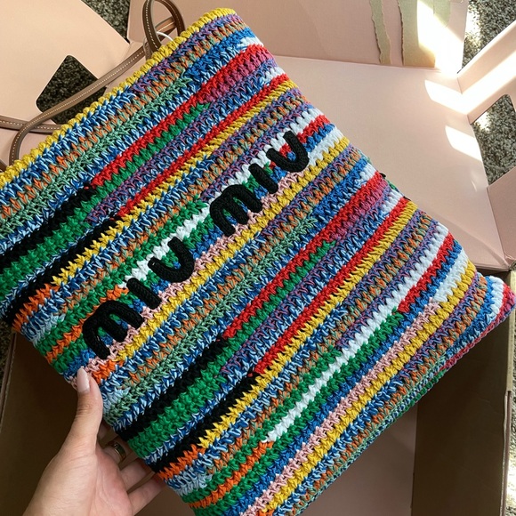 NWT Miu Miu Crochet Tote Bag - Picture 3 of 7